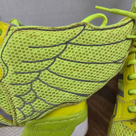 Adidas JS Jeremy Scott Mesh Wings 2.0 Neon Green High Top Sneaker Mens 11 M20654 - Picture 15 of 16